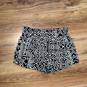Charlotte Russe High Waist Black and White Geometric Shorts
